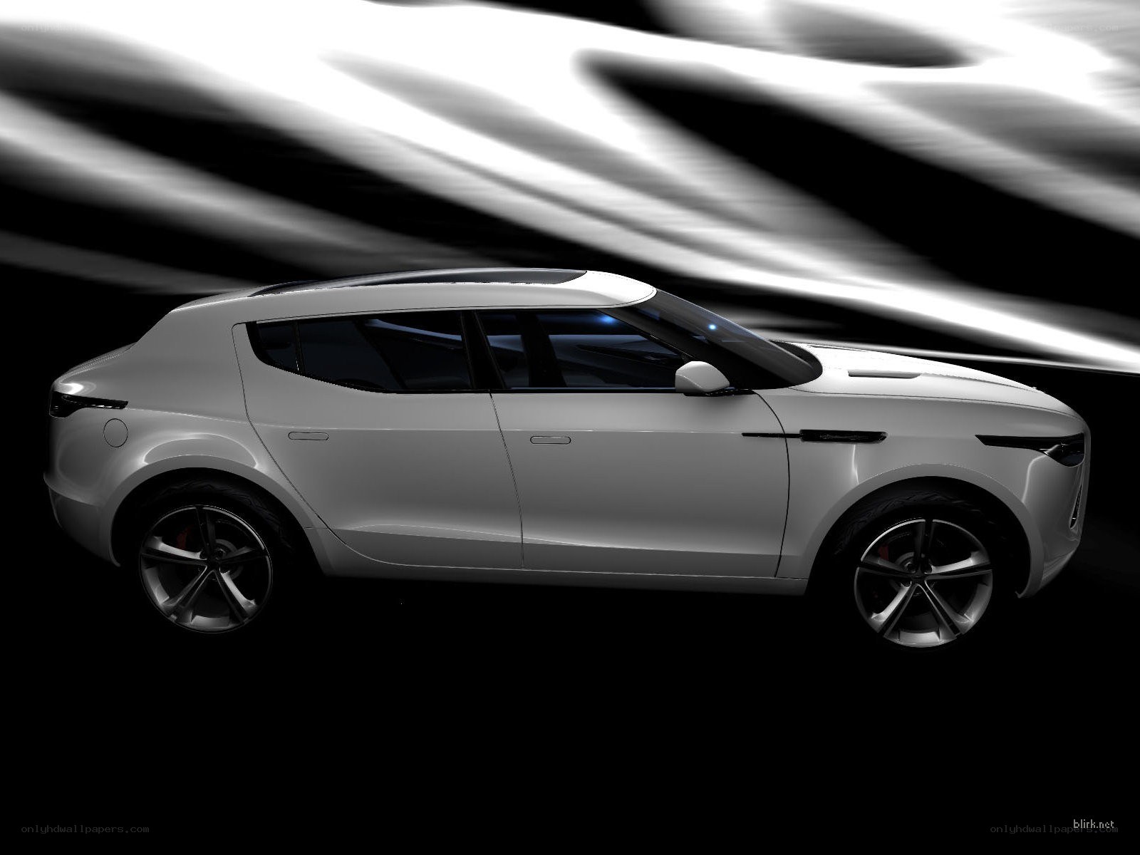 white concept car side view