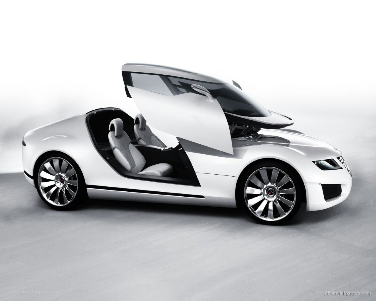white concept car with open door