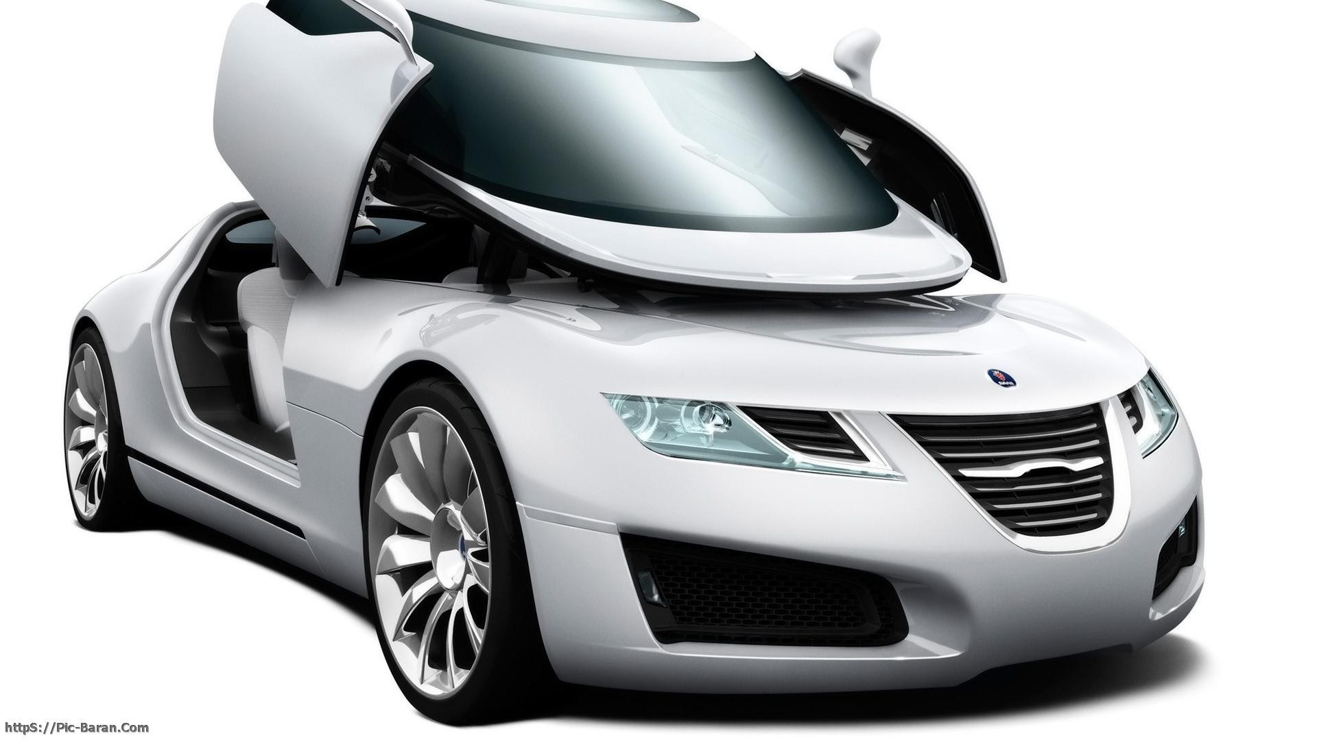 white concept car with open doors