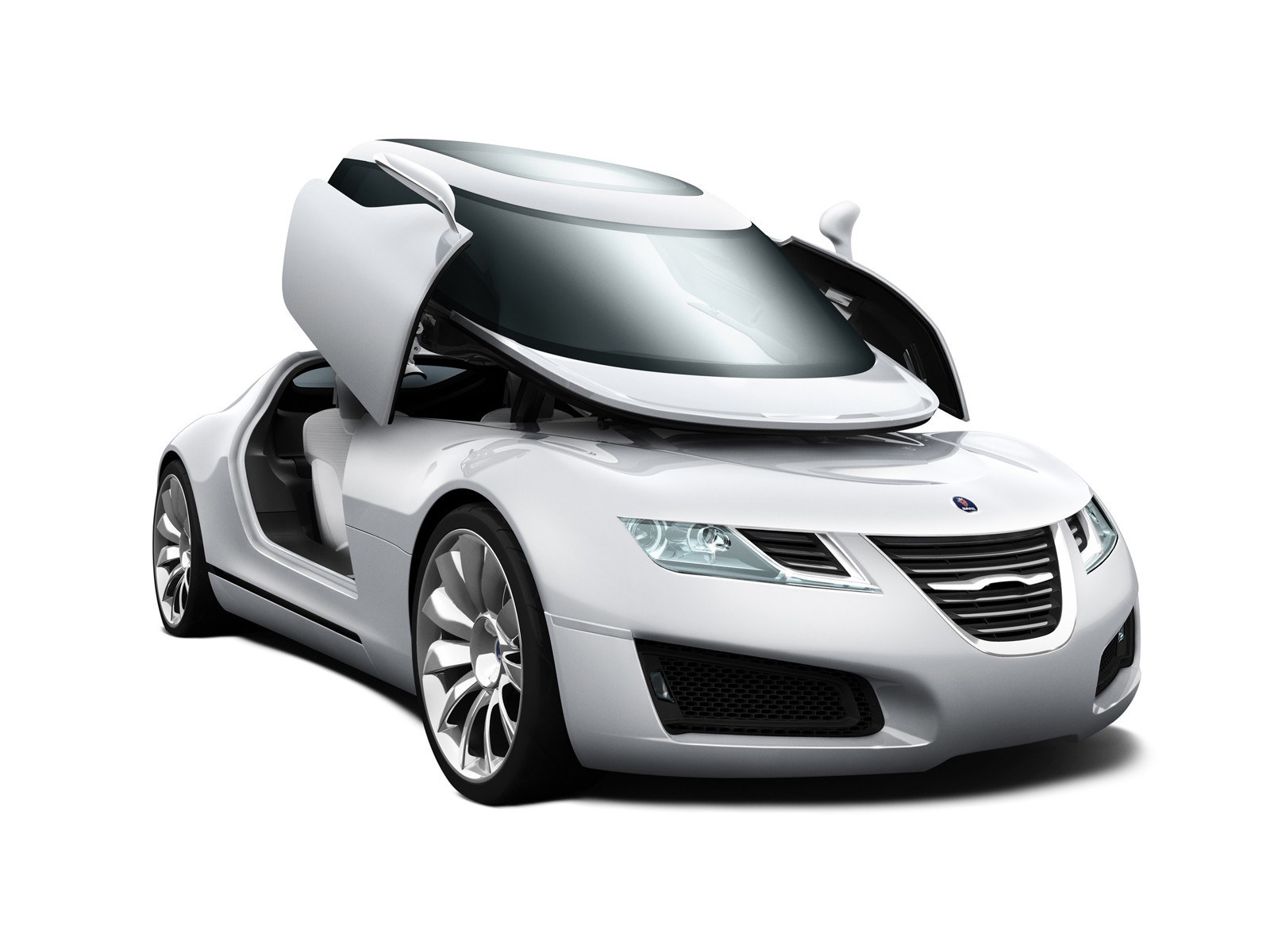 white concept car with open doors