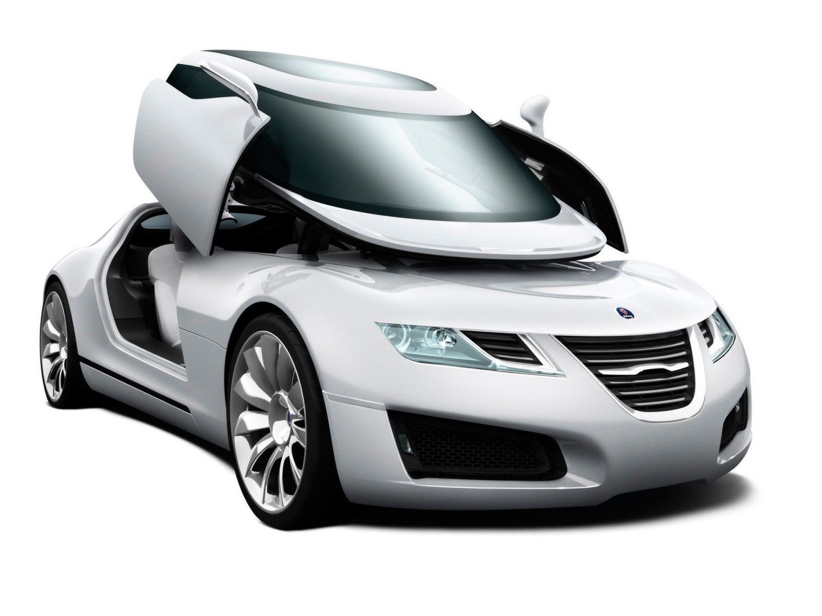 white concept car with open doors