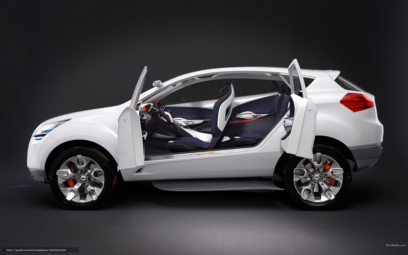 white concept car with open doors