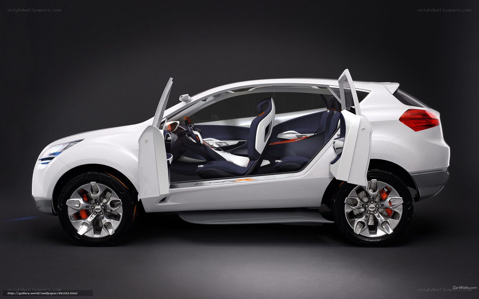 white concept car with open doors