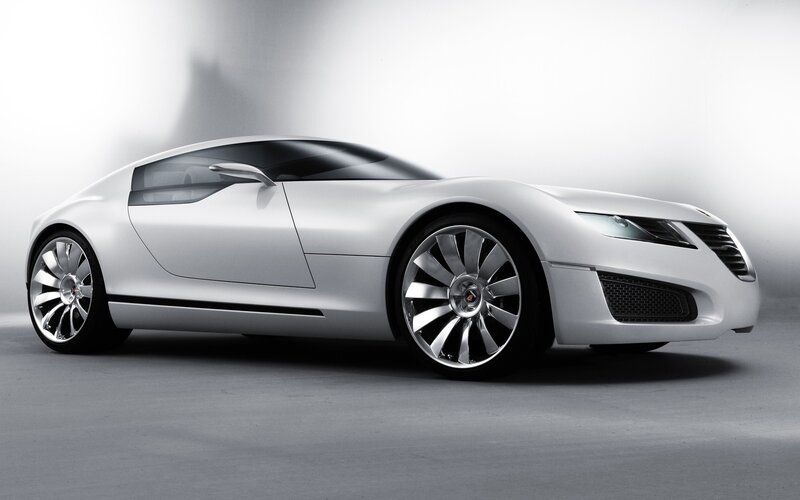 White concept sports car