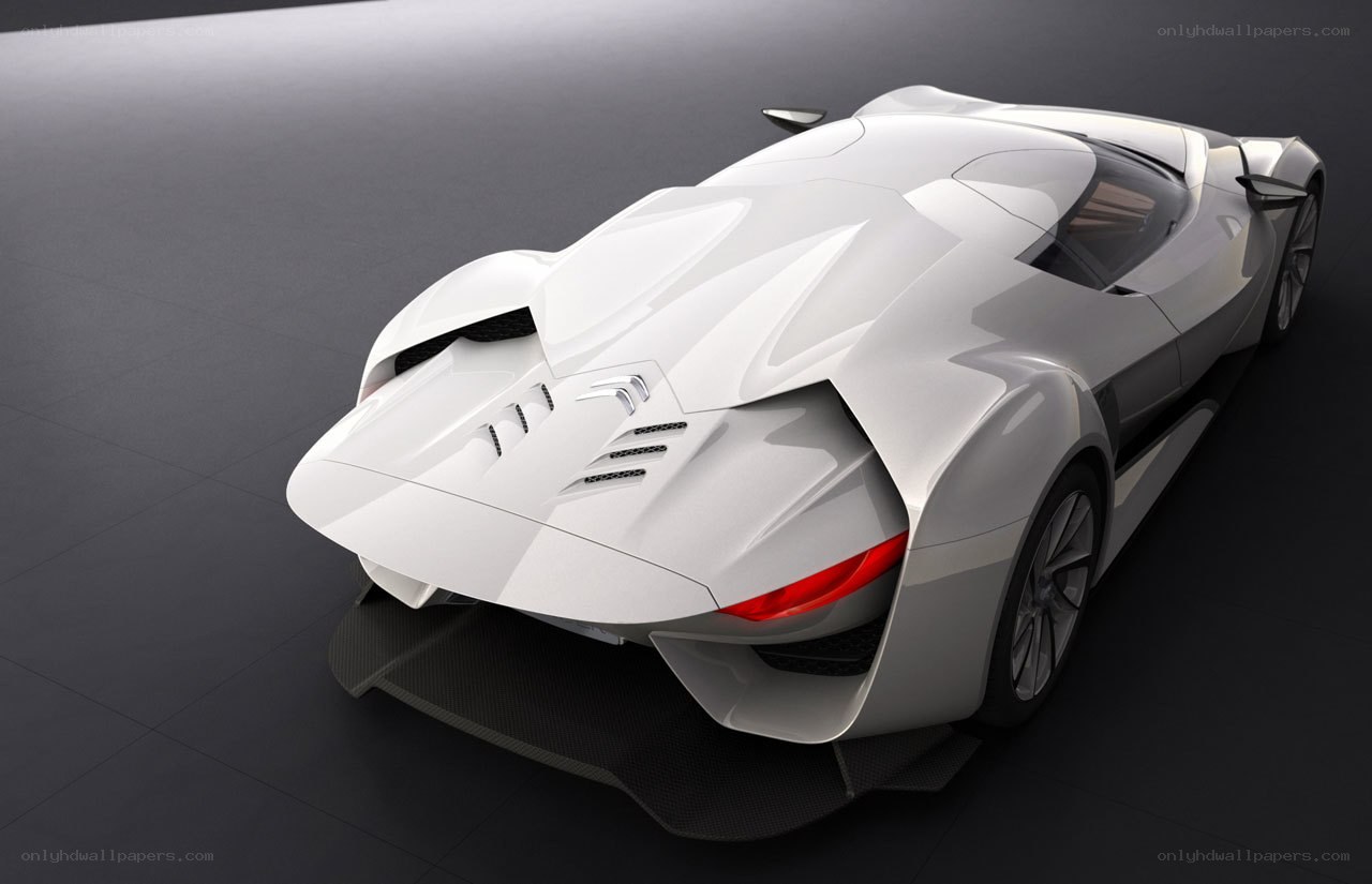 White concept sports car