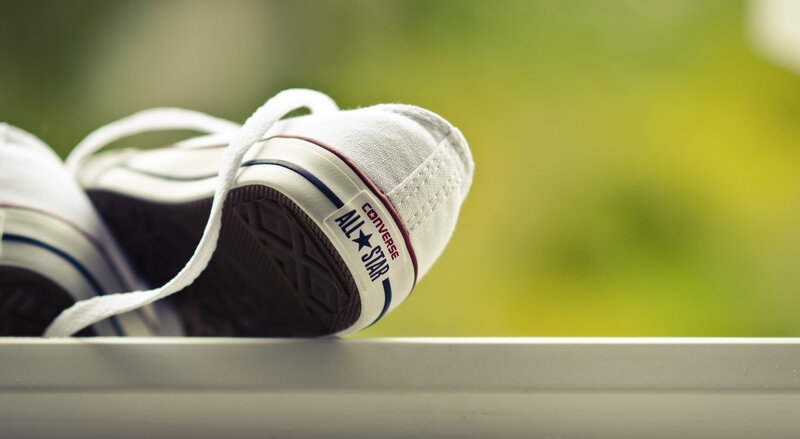 White Converse sneakers