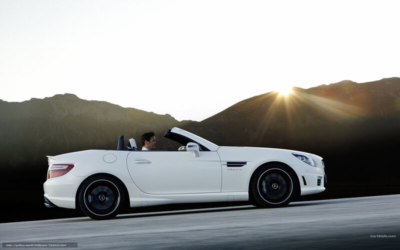 White convertible car at sunset