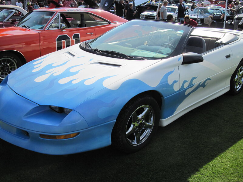White Convertible Car — Blue, Outdoor