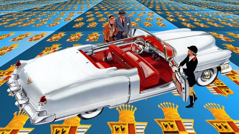 White Convertible Car — Blue
