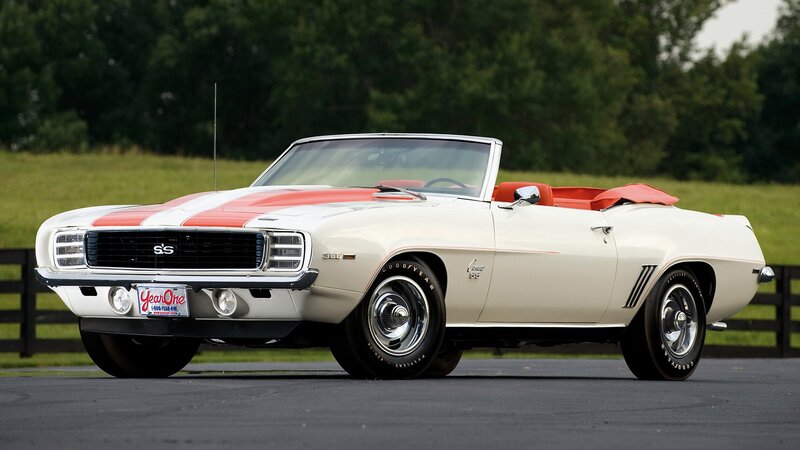 White Convertible Car — Calm, Afternoon, Photograph, Red Stripes
