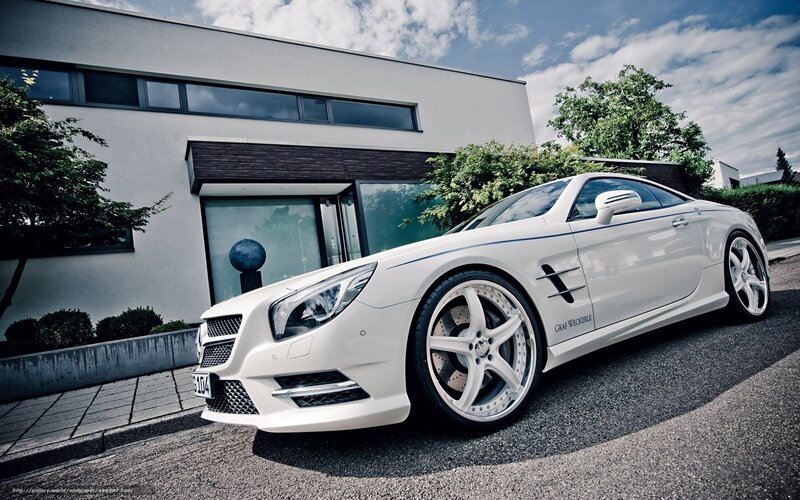 White Convertible Car — Dramatic, Afternoon, Photograph, Building