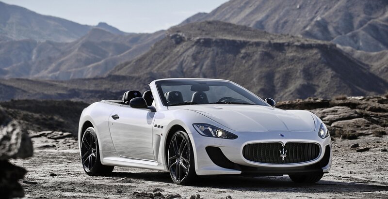 White Convertible Car — Dramatic, Afternoon, Photograph, Mountains, Desert