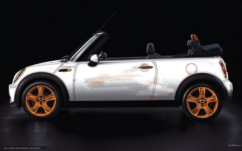 White Convertible Car — Dramatic, Photograph, Orange Wheels