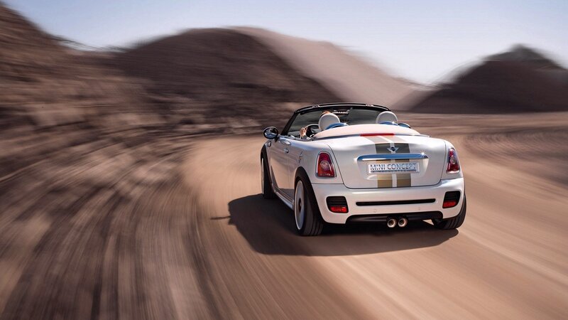 White Convertible Car — Dynamic, Afternoon, Photograph, Desert