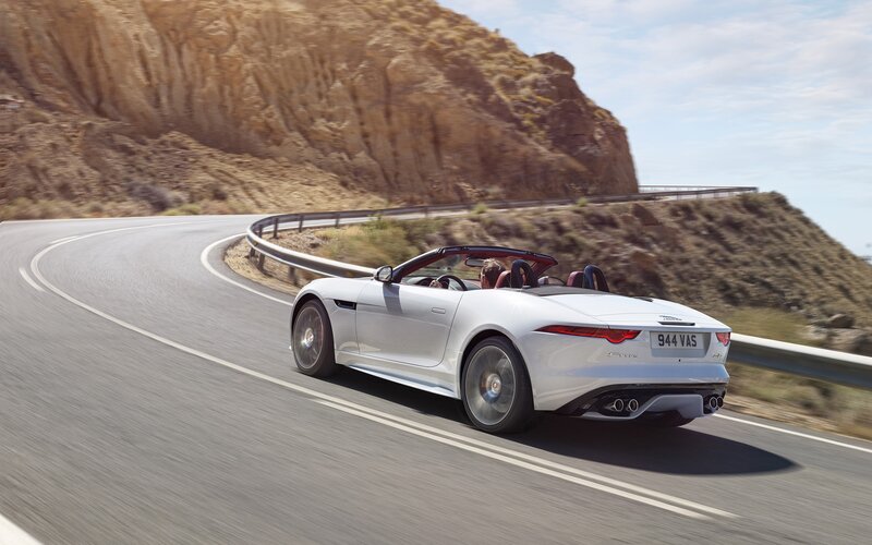 White Convertible Car — Dynamic, Afternoon, Photograph, Road, Mountain, Driver