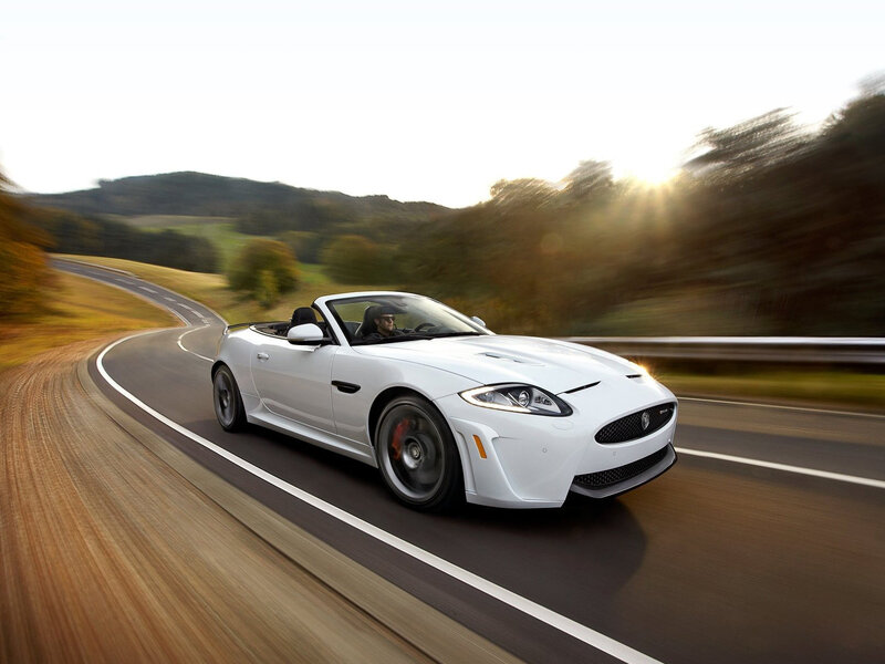 White Convertible Car — Dynamic, Sunset, Photograph, Driver, Road