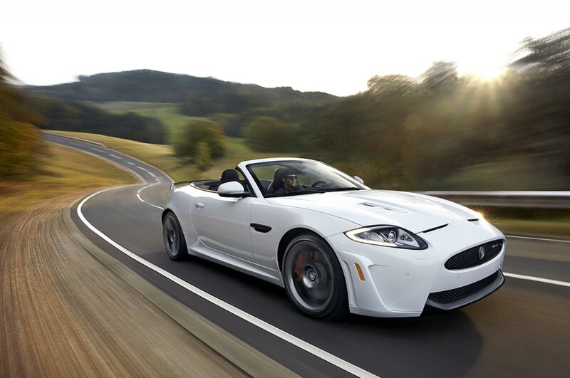 White Convertible Car — Dynamic, Sunset