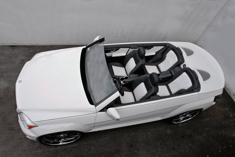 White convertible car interior