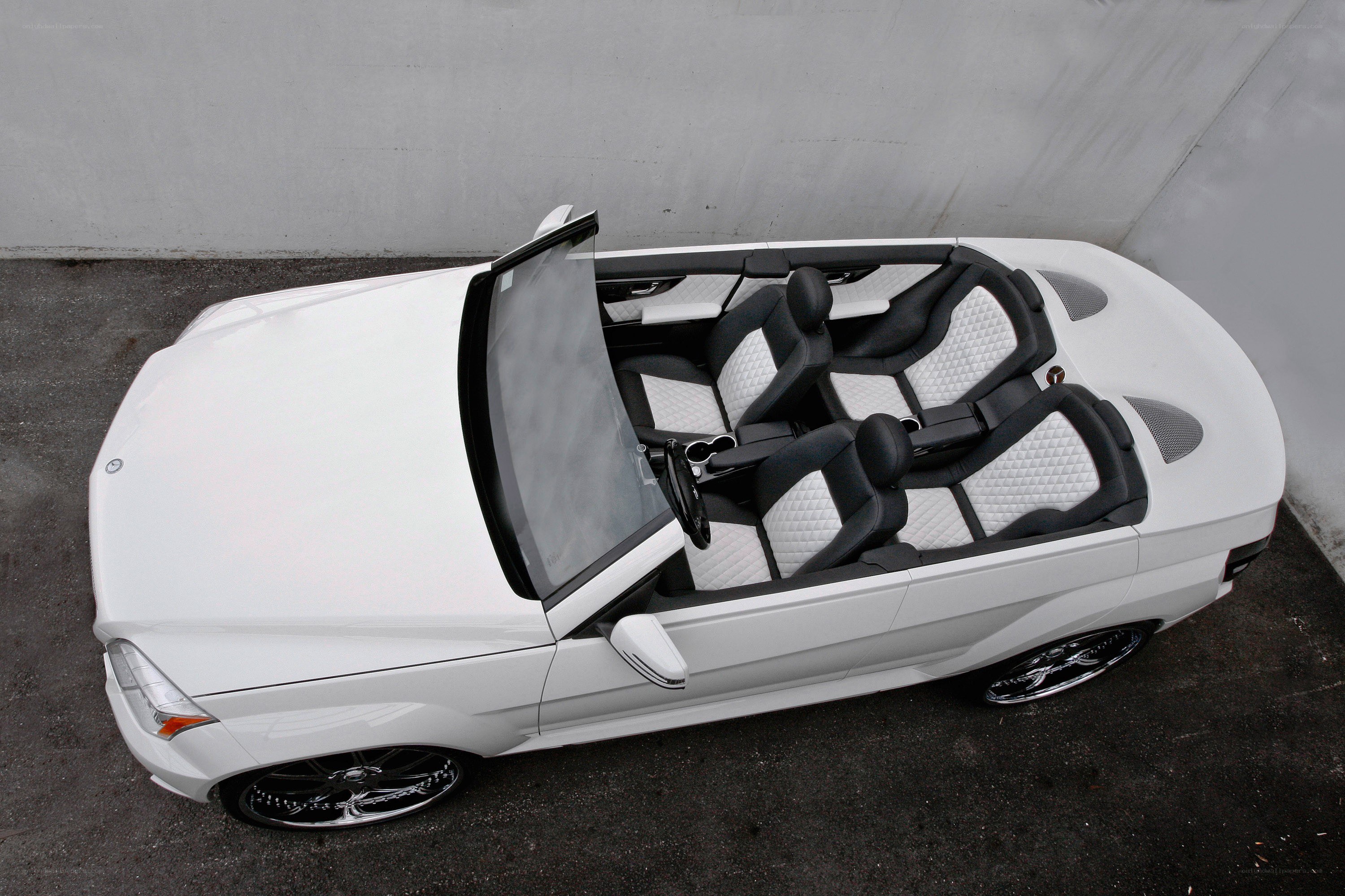 White convertible car interior