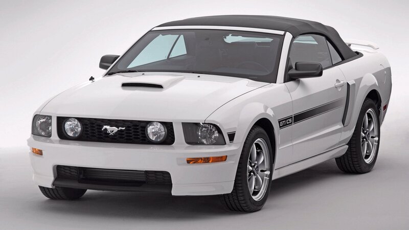 White Convertible Car — Neutral, Photograph, Black Soft Top, Hood Scoop