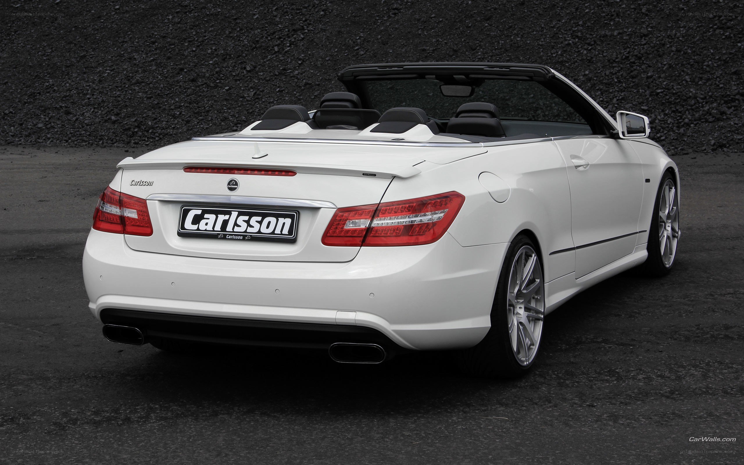 white convertible car rear view