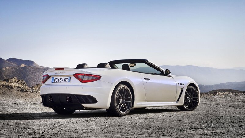 White Convertible Car — Serene, Afternoon, Photograph, Mountains, Desert, Black