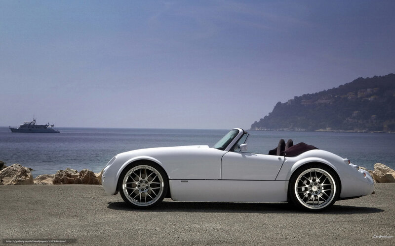 White Convertible Car — Serene, Afternoon, Photograph, Sea, Boat
