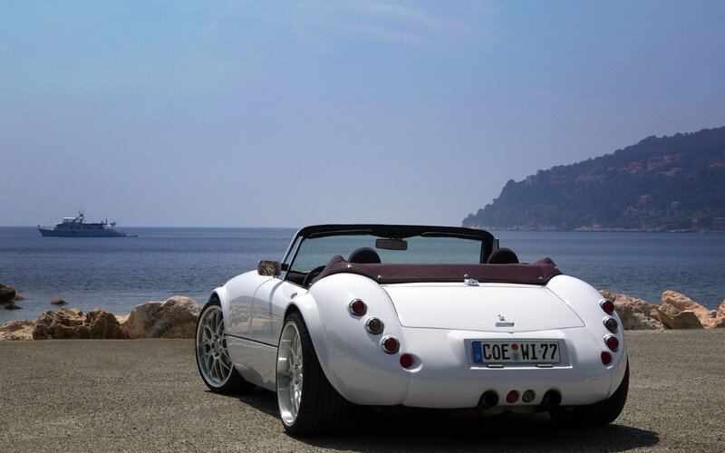 White Convertible Car — Serene, Afternoon, Photograph, Sea