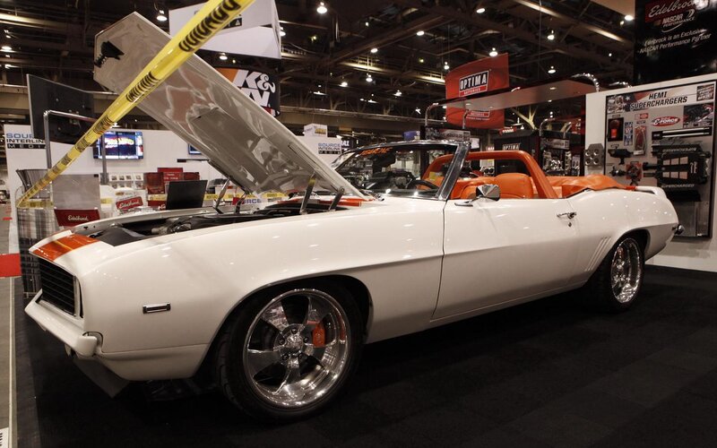 White Convertible Car — Showroom