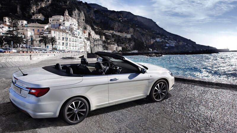 White Convertible Car — Silver, Serene, Afternoon, Photograph, Sea