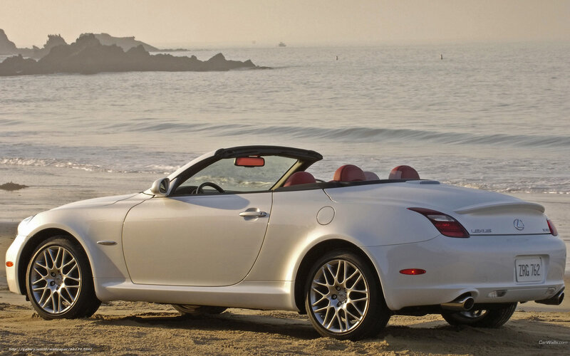 White Convertible Car — Silver, Serene, Sunset, Photograph