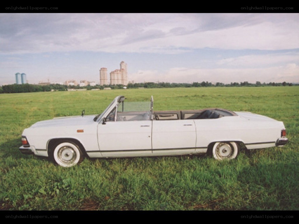 White convertible in a field