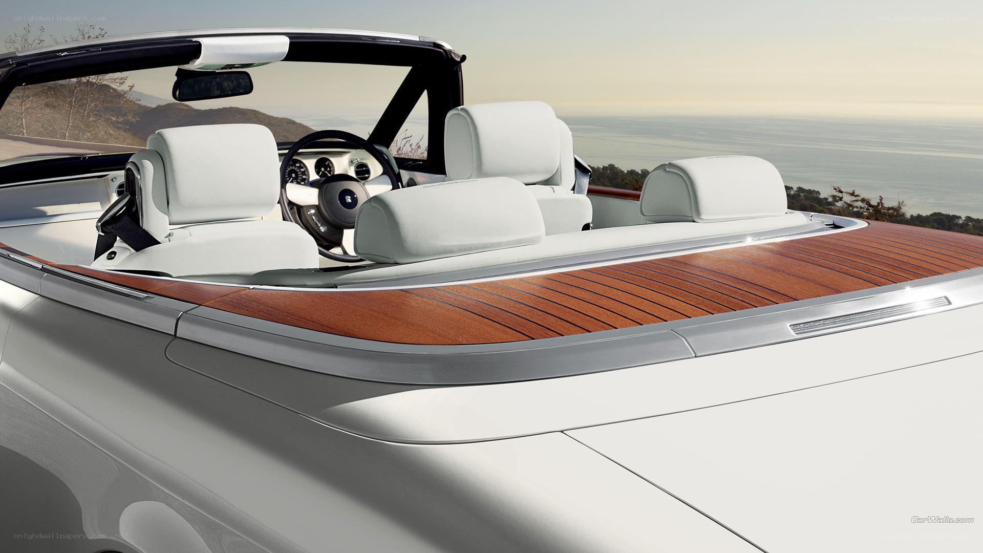 White convertible luxury car