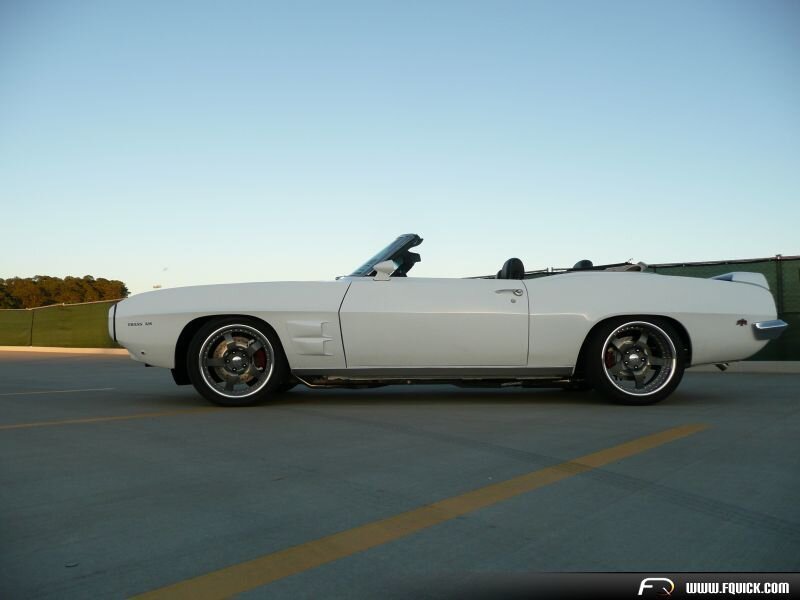 white convertible muscle car
