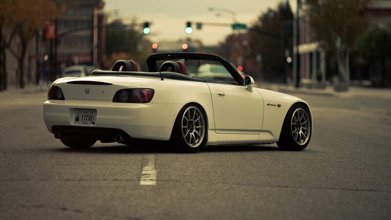 white convertible sports car