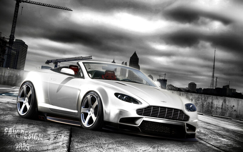 White Convertible Sports Car — Dramatic, Afternoon, Digital Art