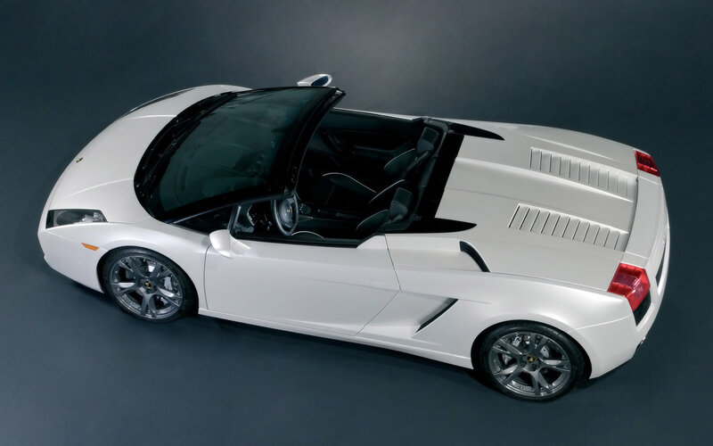 White Convertible Sports Car — Dramatic, Photograph, Black Interior