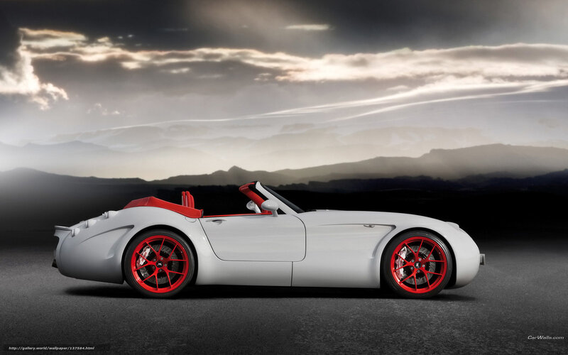 White Convertible Sports Car — Dramatic, Sunset, 3d Render