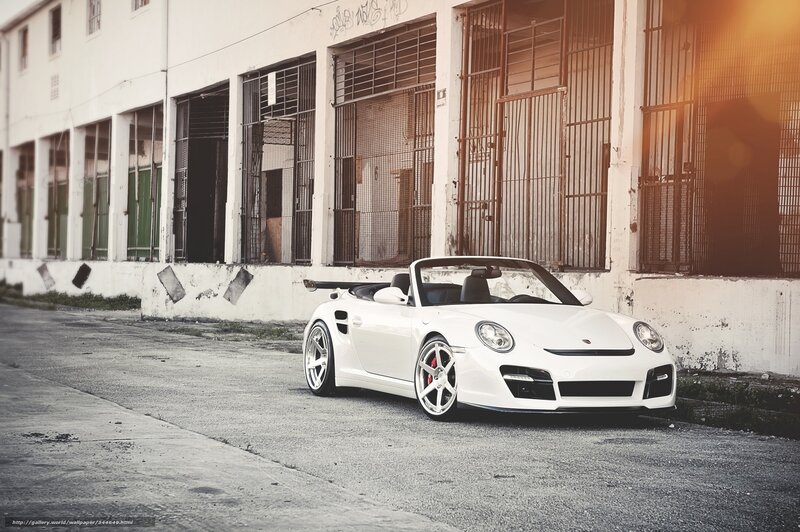 White Convertible Sports Car — Dramatic, Sunset, Photograph, Building