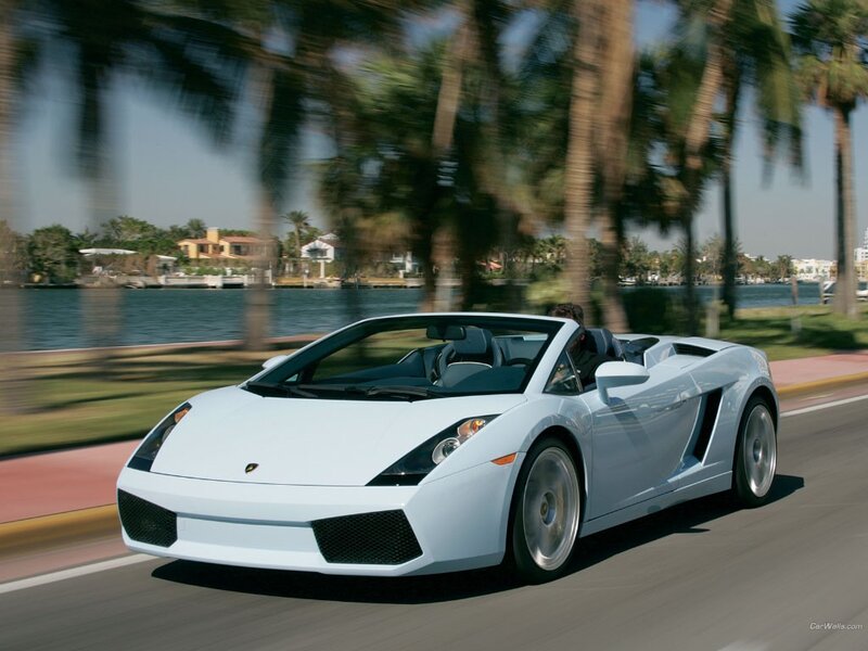 White Convertible Sports Car — Dynamic, Afternoon, Photograph, Palm Trees