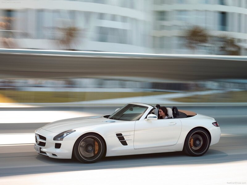 White Convertible Sports Car — Dynamic, Afternoon, Photograph, Woman Driver, Modern Building