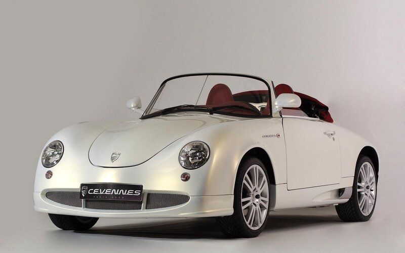 White Convertible Sports Car — Neutral, Photograph, Red Interior, Silver Wheels