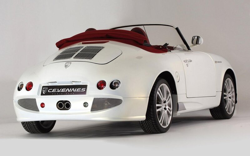 White Convertible Sports Car — Neutral, Photograph, Red Soft Top