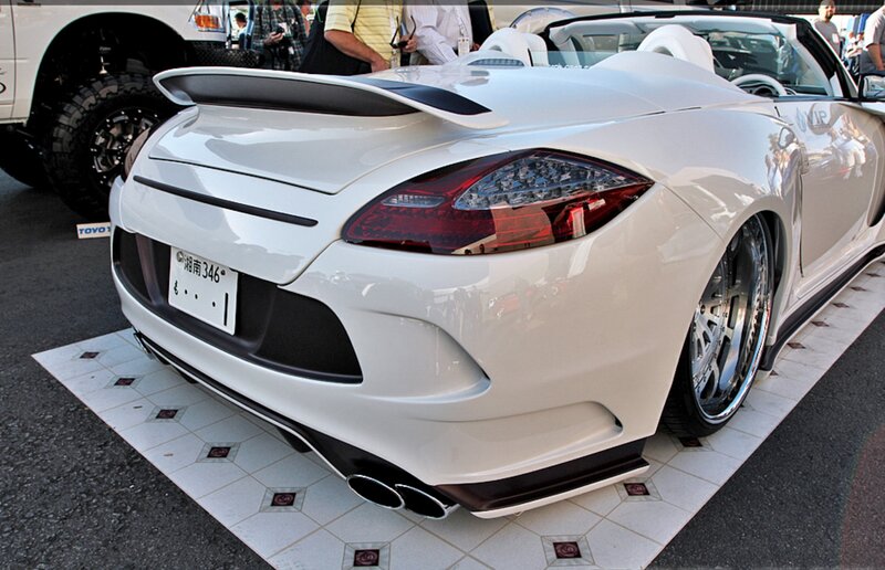White Convertible Sports Car — Showroom