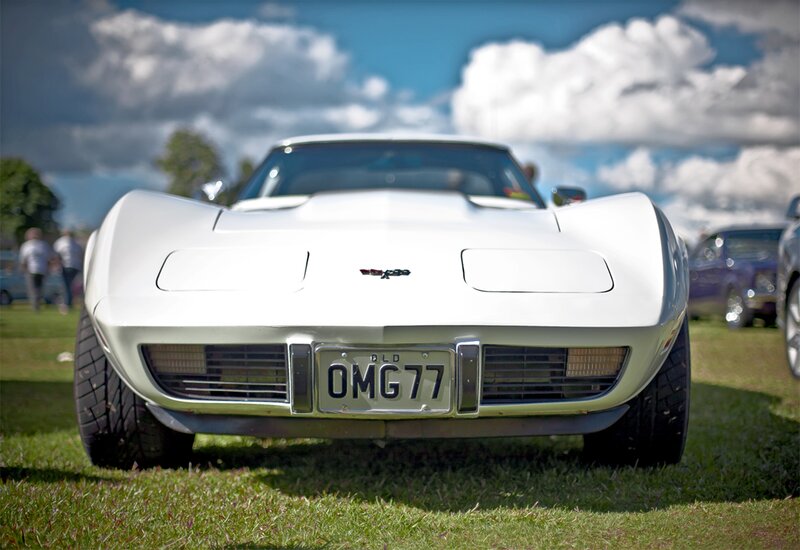 White Corvette at car show