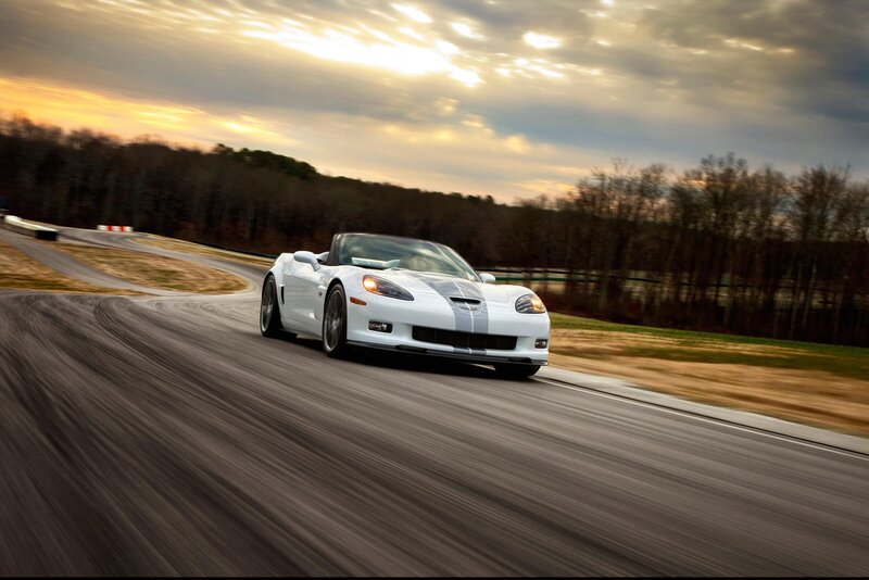White Corvette Convertible — Dramatic