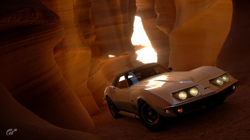 White Corvette in Canyon