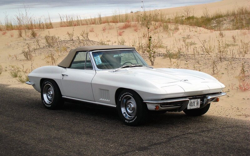 White Corvette in desert