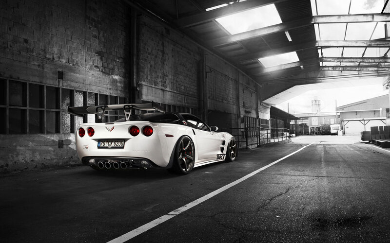 White Corvette in Garage