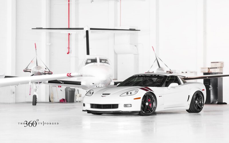 White Corvette in Hangar